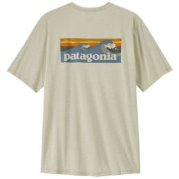 Koszulka męska Patagonia Men's Capilene Cool Daily Shirt - Boardshort Logo beżowy Dyno White