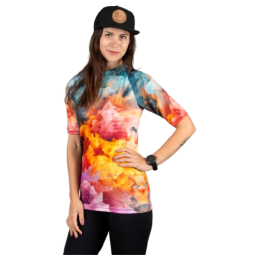Damska koszulka Drexiss All Explosion Pastel Coolmax niebieski/pomarańczowy