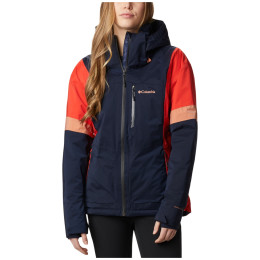 Kurtka damska Columbia Snow Diva Insulated Jack niebieski/czerwony DarkNocturnalBoldOrangeNovaPink