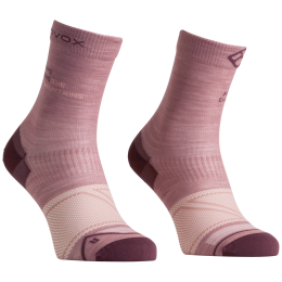 Damskie skarpetki z wełny merino Ortovox Alpine Light Comp Mid Socks W różowy Dusk Rose