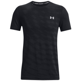 Męska koszulka Under Armour Seamless Radial SS czarny Black / / Mod Gray