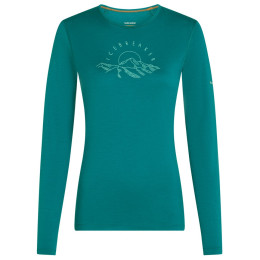 Damska koszulka Icebreaker Women Merino 200 Oasis LS Crewe Sunrise Summit turkusowy Tidal Teal