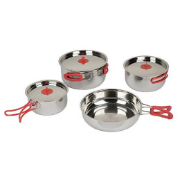 Zestaw naczyń Bo-Camp Set Of Pans Travel 4 srebrny Silver