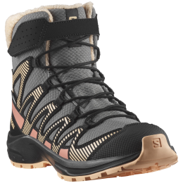 Dziecięce buty zimowe Salomon Xa Pro V8 Winter Waterproof szary Pewter / Black / Peach Fuzz