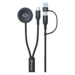 Kabel do ładowania i przesyłania danych Swissten Wireless magnetic charging cable 2in1 for Samsung Watch + USB-C 1,2 m