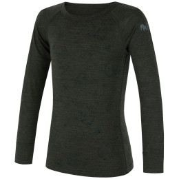 T-shirt dziecięcy Zulu Merino Woody 160 Long zielony dark green melange