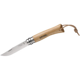 Nóż Opinel Vri N°07 Uchwyt inox buk + skórzany sznurek