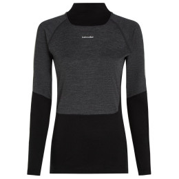 Damska koszulka Icebreaker Women Mer 200 Oasis+ LS High Neck czarny/szary Blk/Jtht/Und/Cb