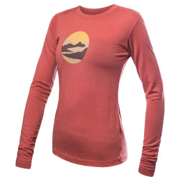 Koszulka funkcyjna damska z długim rękawem Sensor Merino Active Triglav pomarańczowy terracotta