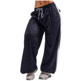Damskie spodnie dresowe Nebbia Baggy Leopard Sweatpants Primal czarny BLACK LEOPARD
