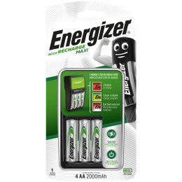 Ładowarka Energizer Maxi + 4AA Power Plus 2000 mAh czarny/srerbny