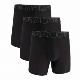 Męskie bokserki Under Armour UA Performance Tech Mesh - Solid 6in 3PK czarny Black