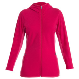Bluza damska Icebreaker Descender LS Zip Hood różowy Electron Pink/Tempo