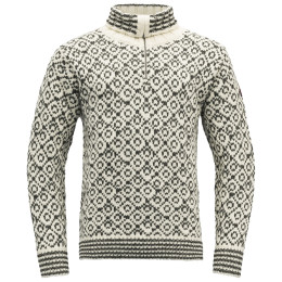 Sweter Devold Svalbard Wool Zip Neck biały/szary OFFWHITE/ANTHRACITE