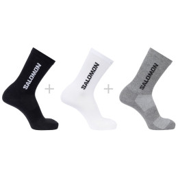 Skarpety Salomon Everyday Lite Crew 3-Pack czarny/szary White / Black / Frost Gray