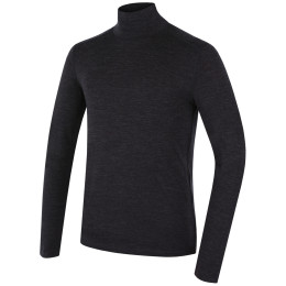 Golf męski MOOA MerinoSilk Collar 160 czarny black melange