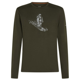 Męska koszulka Icebreaker Men Merino 200 Oasis LS Crewe SkiingYeti ciemnozielony Dk Loden