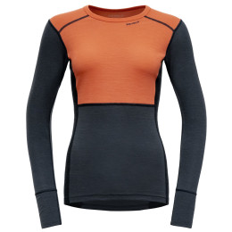 Damska koszulka Devold Lauparen Merino 190 Shirt Wmn niebieski/pomarańczowy CORAL/NIGHT/INK