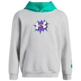 Dziecięca koszulka Under Armour UA B Rival FLC Graphics Hd Mod Gray Light Heather jasnoszary Mod Gray Light Heather / Geode Green / White