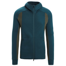 Męska bluza Icebreaker Merino Quantum ZoneKnit™ LS Zip Hoodie zielony Green Glory/Loden/Cb