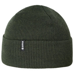 Dzianinowa czapka z merynosów Kama LA05 ciemnozielony dark green