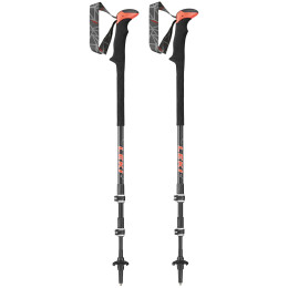 Kije trekkingowe Leki Carbon TA XTG czarny BlackFluorescentRedWhite
