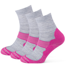 Skarpetki Zulu Merino Women 3-pack szary/różówy