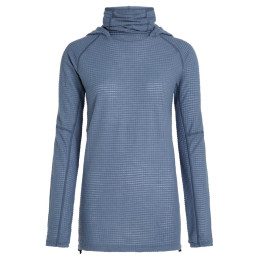 Bluza damska Icebreaker Wom Mer 400 RealFleece Grid Pulover Hood niebieski/szary Dawn