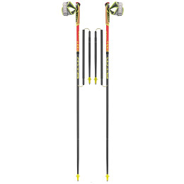 Kijek trekkingowy Leki Micro Trail Race czerwony FloorescentRedNeonyellowNaturalcarbon