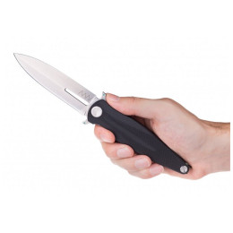 Nóż Acta non verba Z400 Stonewash/Plain Edge, G10 czarny Black
