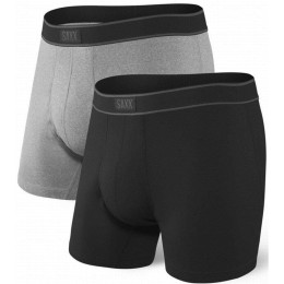 Bokserki Saxx Daytripper Boxer Brief Fly 2Pk czarny/szary black/grey heater