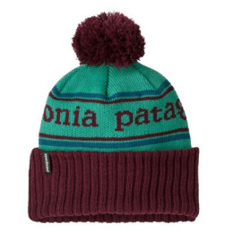 Czapka dziecięca Patagonia K's Powder Town Beanie zielony/brązowy Park Stripe: Solo Teal