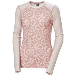 Damska koszulka Helly Hansen W Lifa Merino Midw Gra Crew jasnoróżowy 082 Pink Tint Nordic Rose Aop