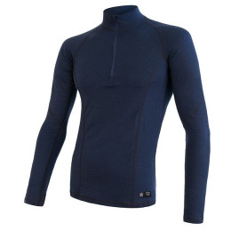 Męska koszulka Sensor Merino DF zip niebieski DeepBlue