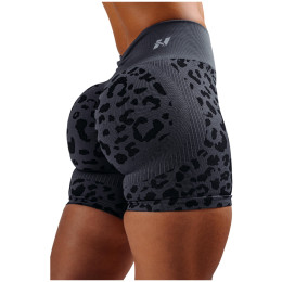 Spodenki damskie Nebbia Push-Up Compression Leopard Shorts Primal czarny BLACK LEOPARD