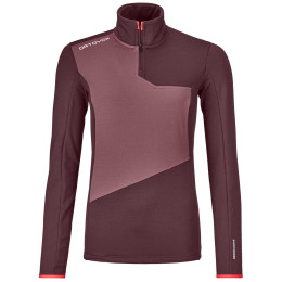 Bluza damska Ortovox Fleece Light Zip Neck W czerwony winetasting