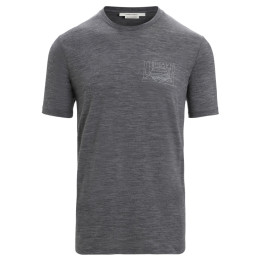 Męska koszulka Icebreaker Tech Lite II SS Tee Mountain Sunset zarys Gritstone Heather