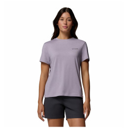 Koszulka damska Columbia Parsons Point™ SS Logo Tee fioletowy Lavender Pearl Heather