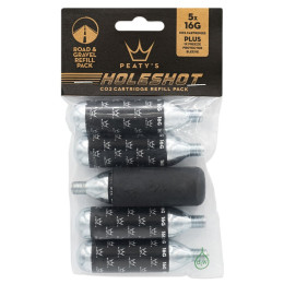Pompka Peaty´s Holeshot Co2 Bombičky 5 Ks - Road & Gravel czarny