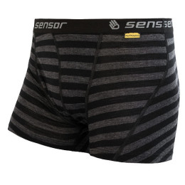 Męskie bokserki Sensor Merino Active czarny/szary Black/TmHeStripes