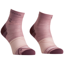 Damskie skarpetki z wełny merino Ortovox Alpine Light Quarter Socks W różowy Dusk Rose