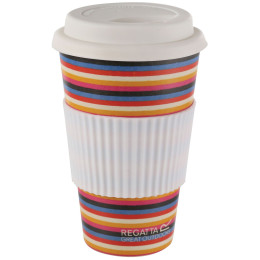 Kubek Regatta Bamboo Commuter Mug niebieski/czerwony/biały Stripe/White