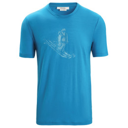 Koszulka męska Icebreaker Tech Lite II SS Tee Skiing Yeti jasnoniebieski Geo Blue