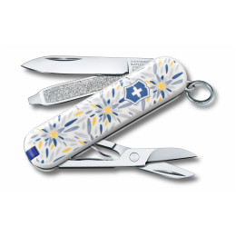 Składany nóż Victorinox Classic 58 mm żółty/biały AlpineEdelweiss