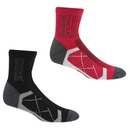 Damskie skarpety Regatta Ladies 2pk Sock czarny/czerwony Blk/Cherypnk