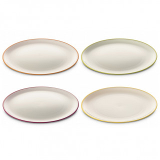 Zestaw talerzy Omada SANALIVING DinnerPlate Set 4x Plate 24xh2cm biały