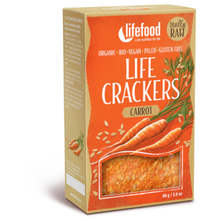 Krakersy Lifefood LIFE CRACKERS Mrkvánky RAW BIO 80 g