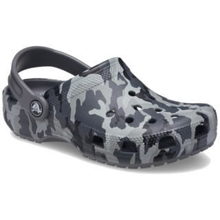 Kapcie dziecięce Crocs Classic Camo Clog K czarny/szary Black/Grey