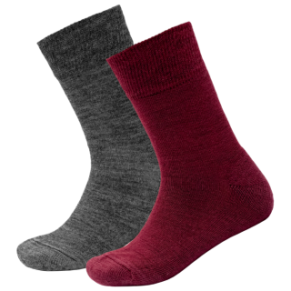 Skarpety damskie Devold Daily Merino Medium Sock 2Pk Kid czerwony BEETROOT MIX