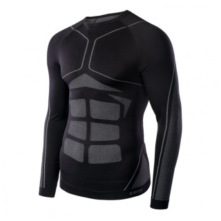 Męska koszulka Hi-Tec Buraz Top czarny/szary Black / Grey